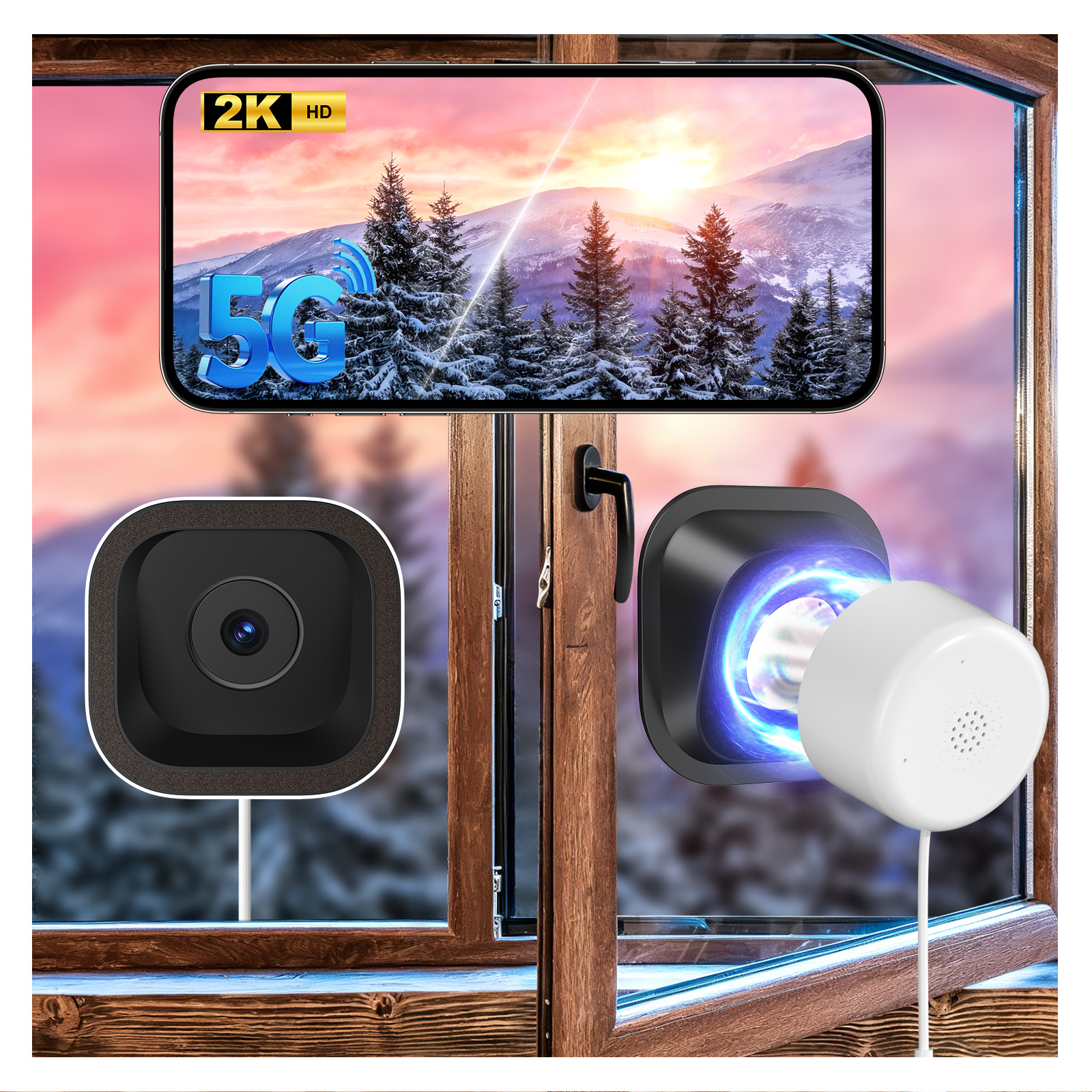 3MP Window Camera With Bracket WiFi Indoor Home Security Motion Detection Two-Way Audio Camera photo 7