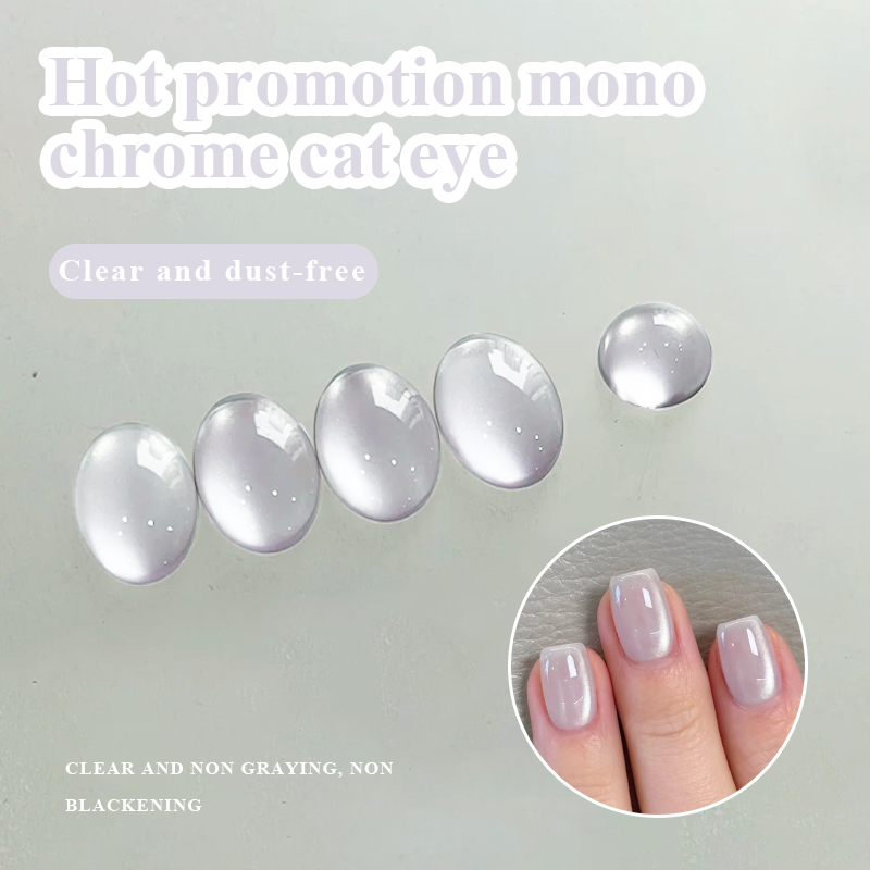 Ms Rainbow Starry Series 04 Clear Cat Eye Gel Polish, Glass Bead Shimmer Magnetic, Long Lasting Soak Off, Salon & Home Manicure, For DIY Nail Lovers photo 1