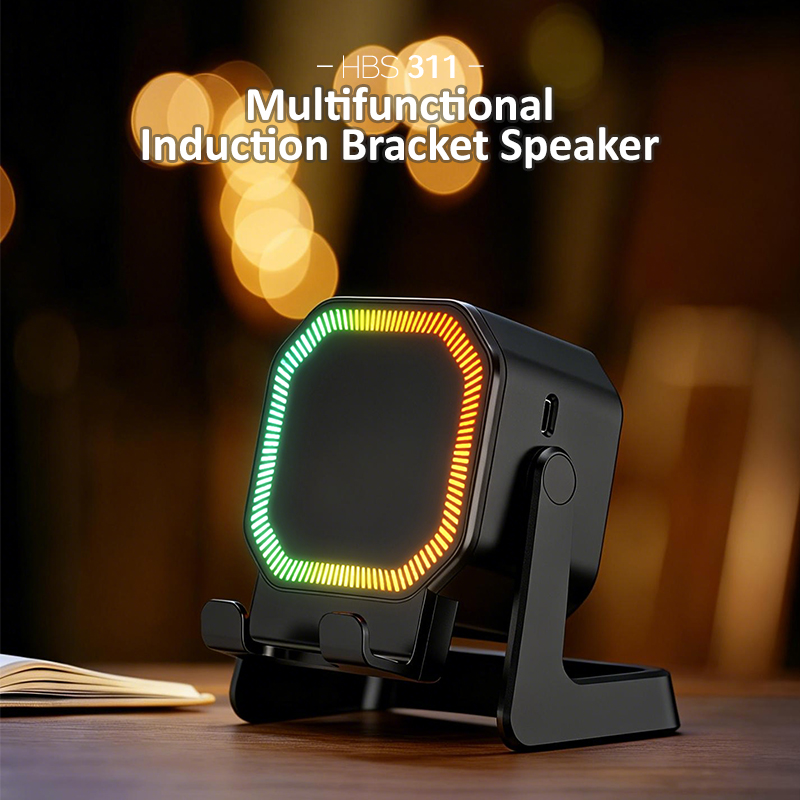 Multifunctional Induction Bluetooth Speaker, Phone Tablet Stand Holder With RGB Ambient Light, Smart Induction Connection Wireless Speaker 1500mAh Rechargeable For Watching Movies Live Streaming, FCC photo 2