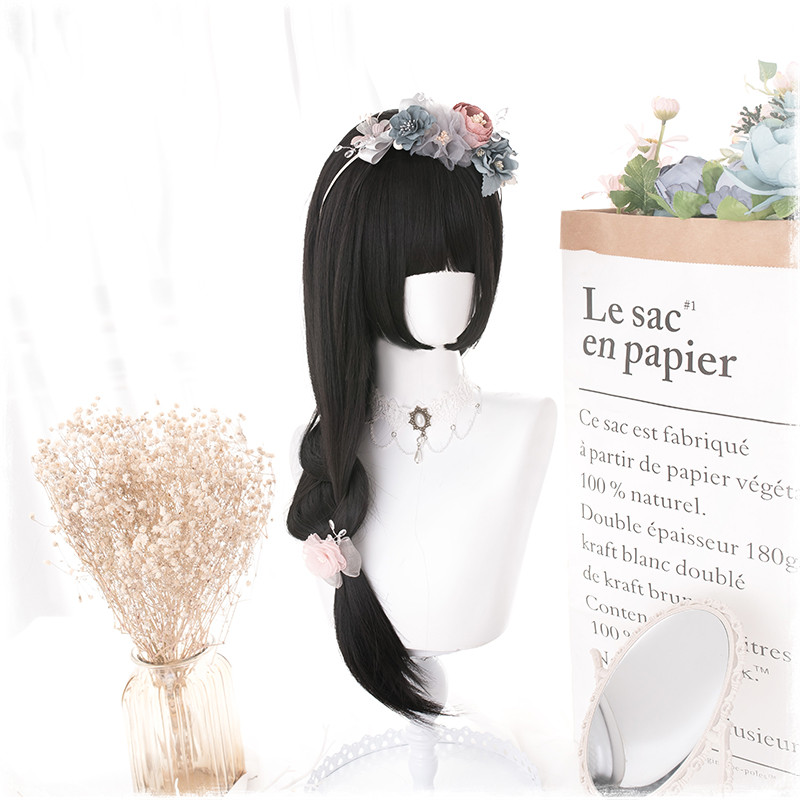 Manzhen Daily Black Long Straight Wig Girl photo 3