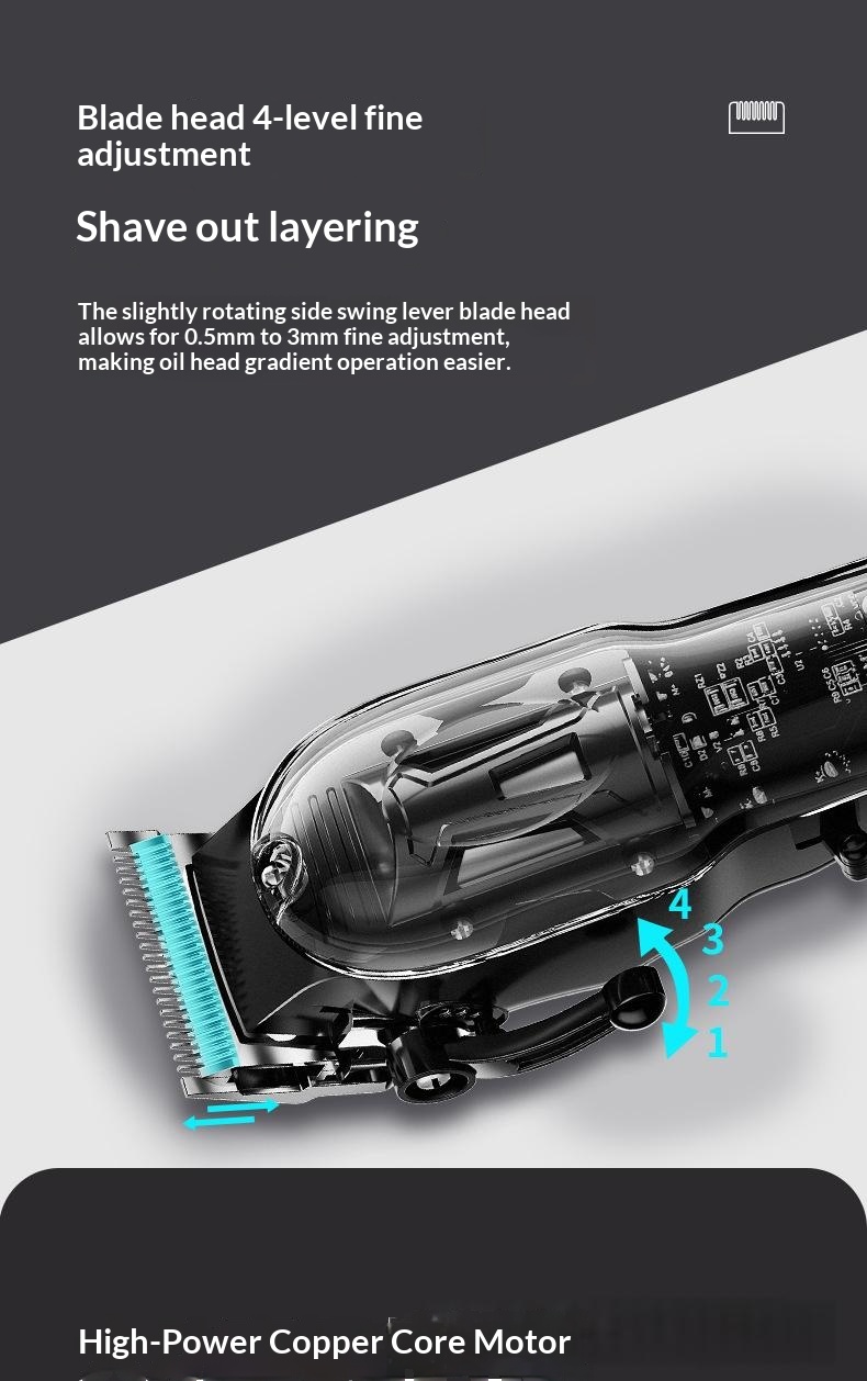 High-Power Pet Clipper With Transparent Shell & Digital Display photo 5