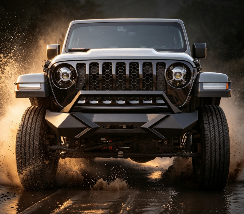 Steel Front Bumper Bull Bar Winch Plate For 2007-2017 Wrangler JK JKU photo 5