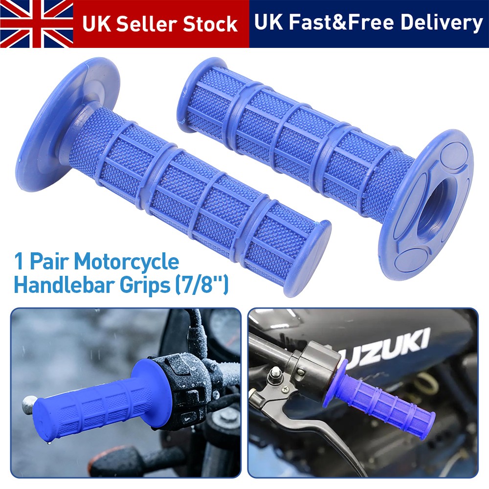 Motorcycle Rubber Handlebar Grips 22mm  Soft Comfort Road Race Pair photo 1