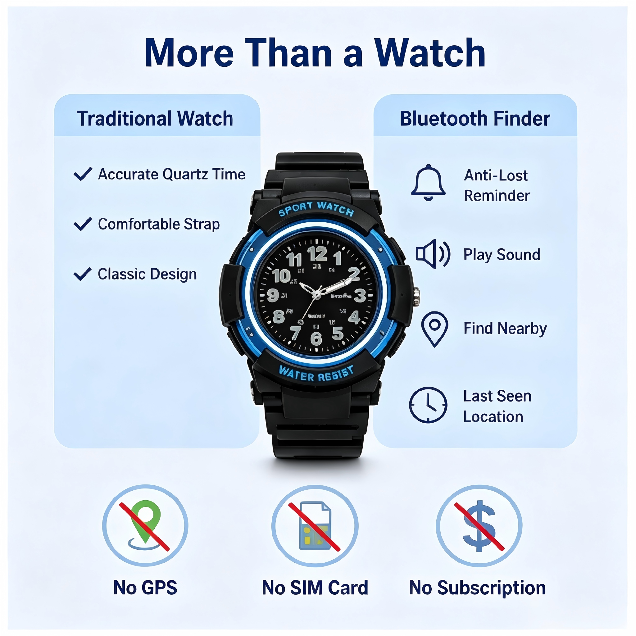 Kids Anti-Lost Watch Find My Android Find Hub Bluetooth Tracker Quartz Watch IP68 Waterproof No Subscription photo 3