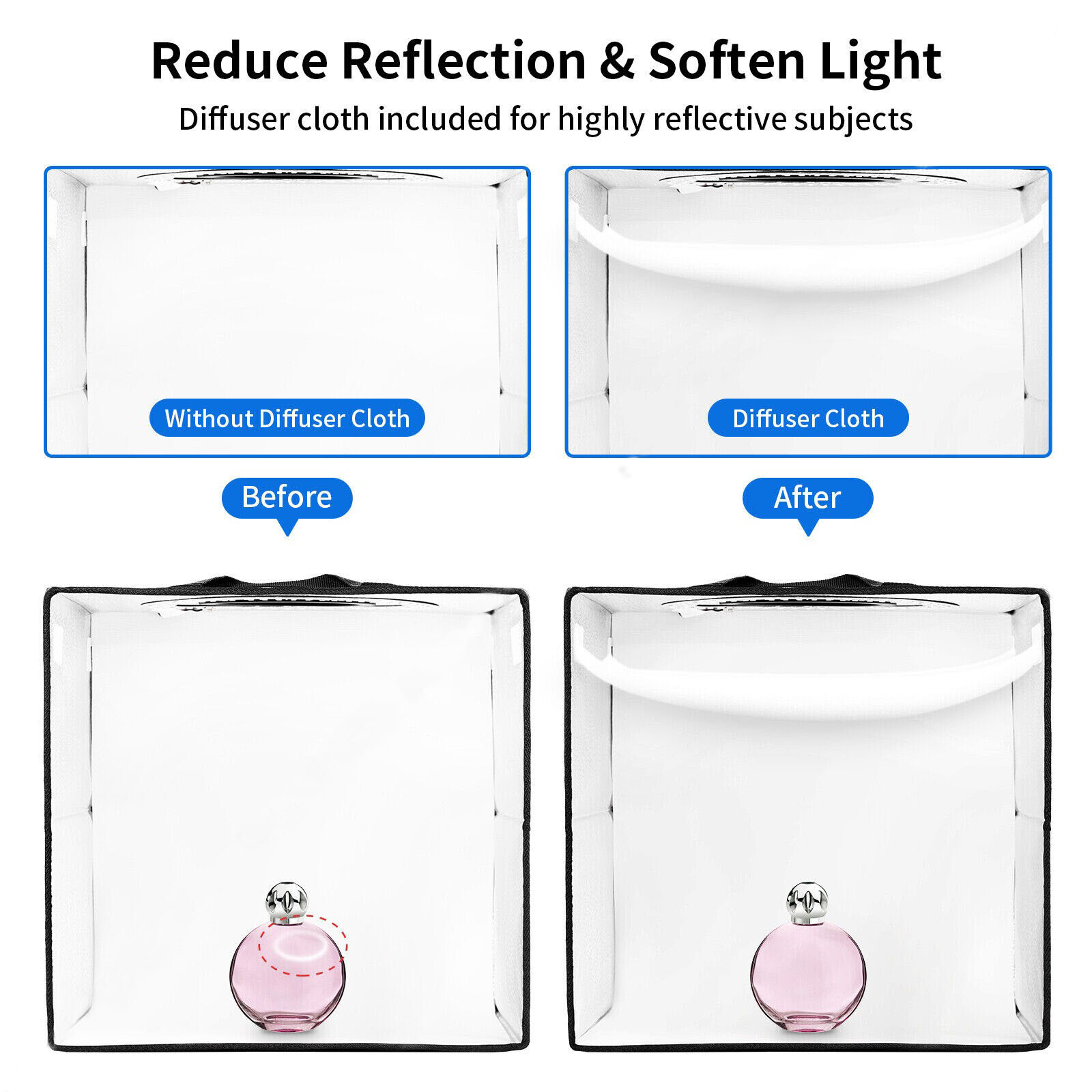 40x 40cm 144LED Portable LED Light Tent Box Bar Cube Room Studio Photography 16 Inch photo 6