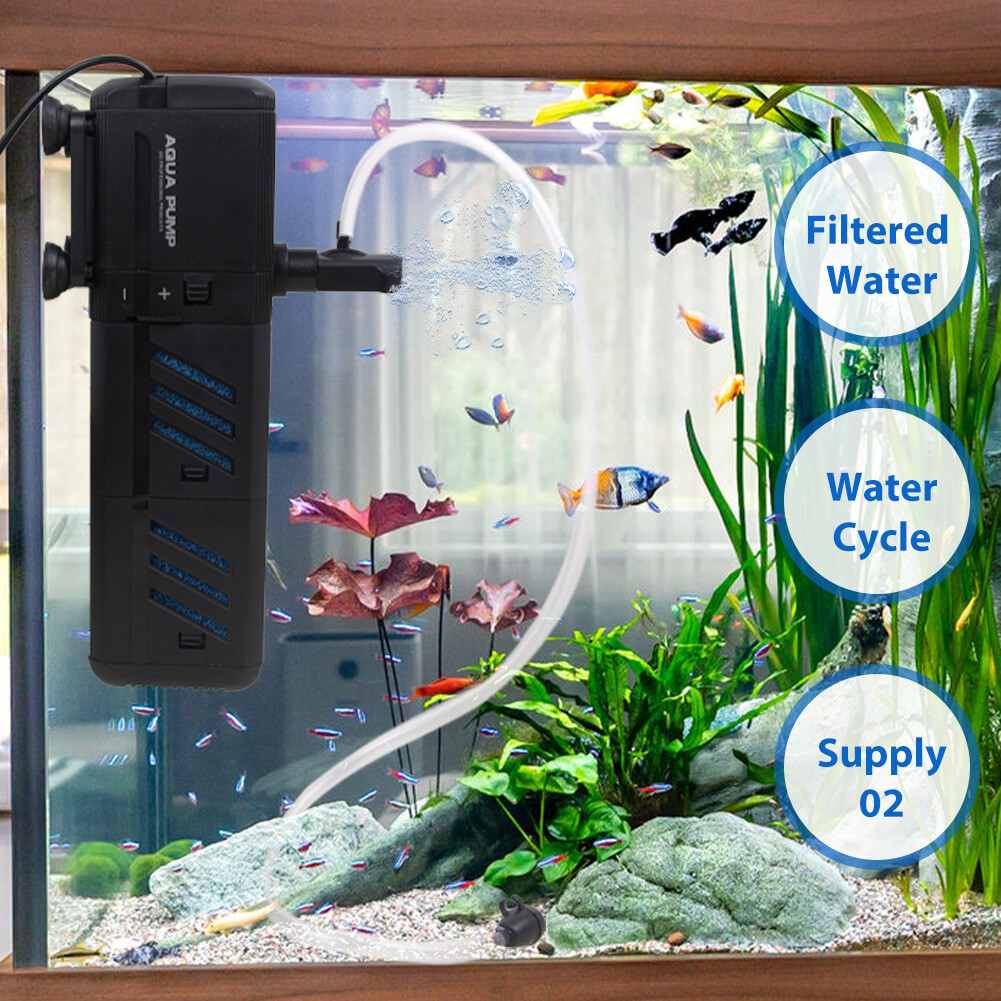4 In 1 Aquarium Fish Tank Filter Water Pump Internal Purifier Filter Oxygen Wave photo 5