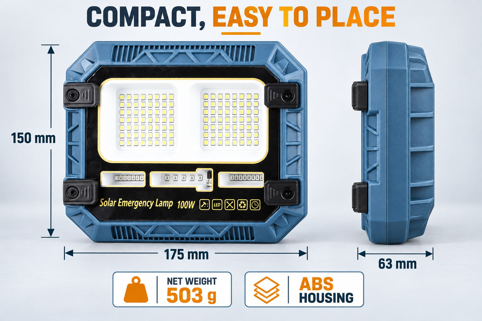 Solar Powered Rechargeable Battery Display 18650 W8113 1 Remote Control LED Flood Light Red Blue photo 2