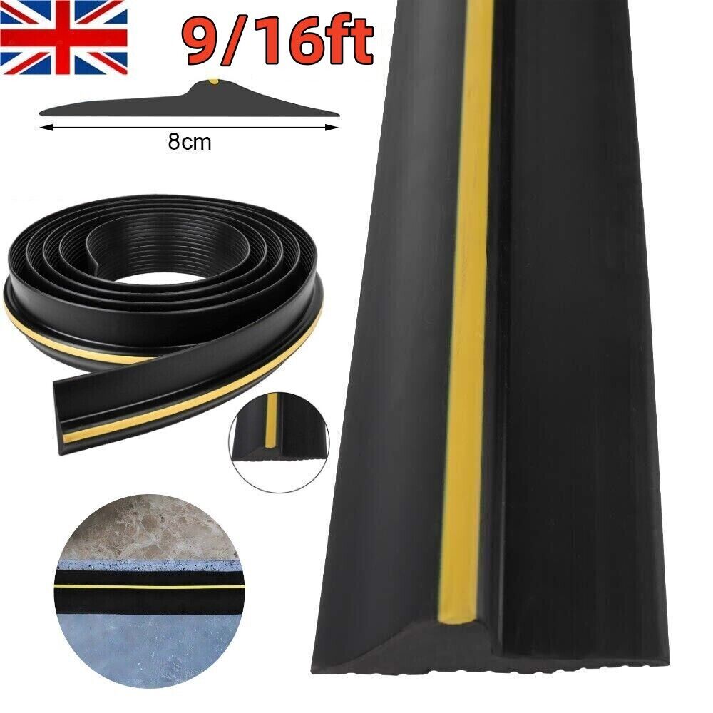 9-16ft Garage Door Floor Threshold Weather Heavy Duty Rubber Draught Excluder photo 1