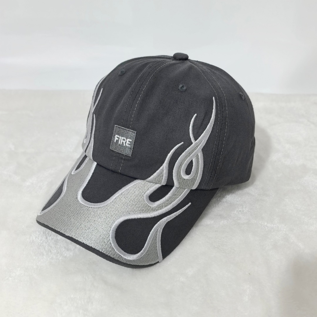 American Retro Hip-hop Style Multi-color Flame Baseball Cap, Simple And Fashionable Patch Letter Baseball Cap, Street Versatile Casual Hat photo 2