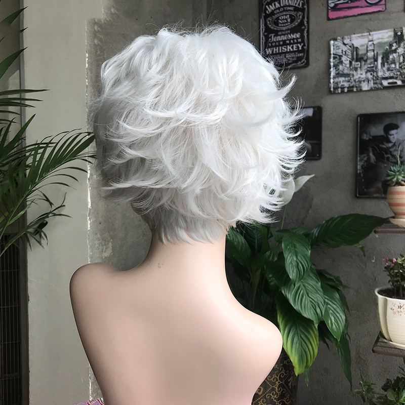 White Chemical Fiber High Temperature Silk Wig Women's Headgear photo 2