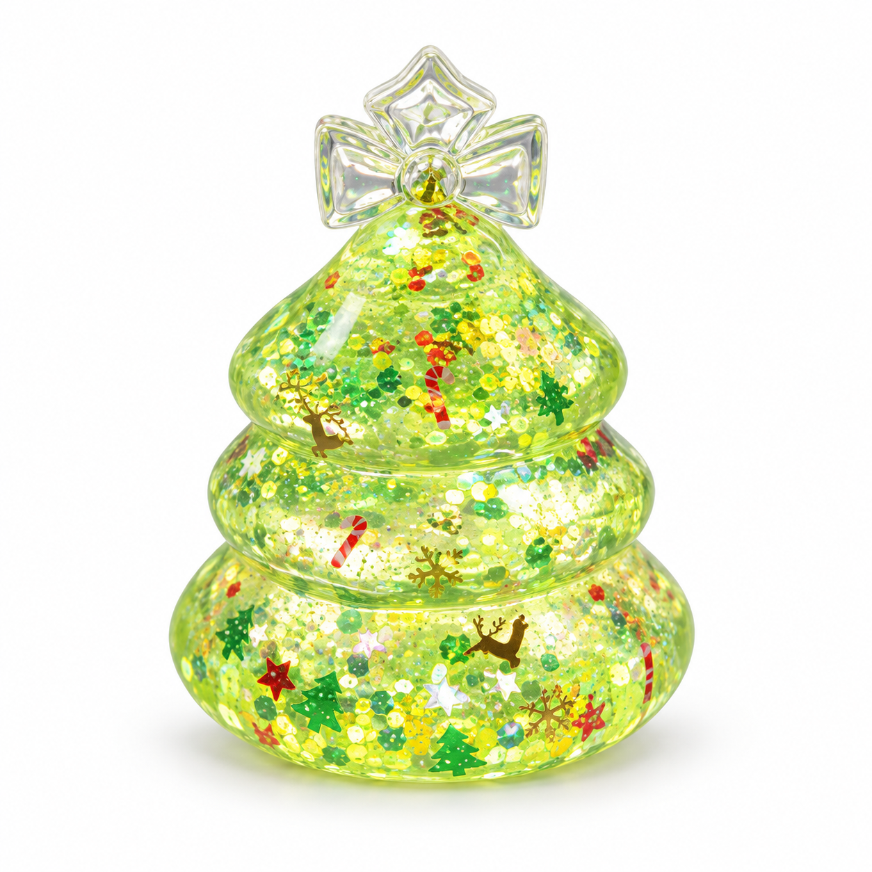 Clear Christmas Tree  Toy, Slow Rising Glitter Squeeze Stress Toy, Sensory Fidget Decompression Toy For Anxiety Relief, Festive Desk Decor Novelty For Adults photo 5