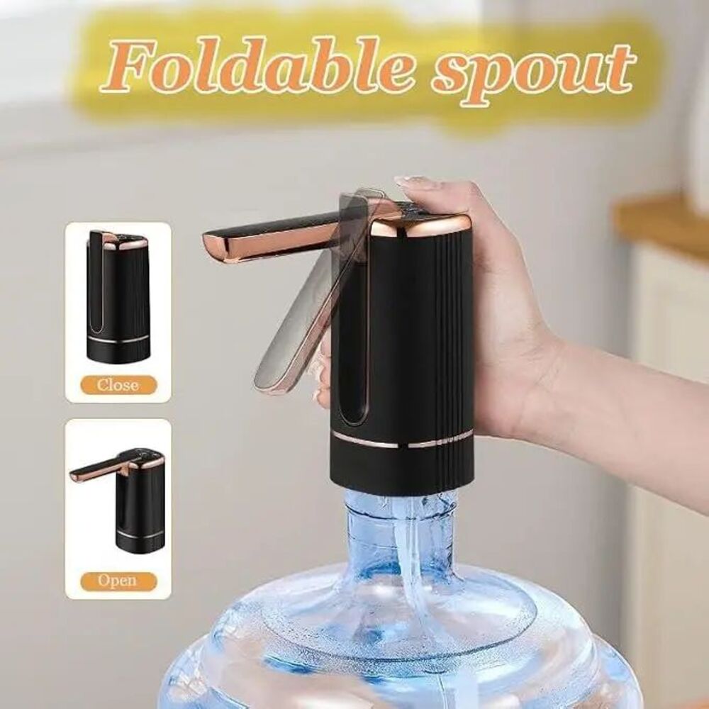 Electric Water Bottle Pump Foldable Automatic Water Dispenser Pump For 1-5 Gallon With Dosing, USB-C Rechargeable, Stainless Steel Sinker For Home Office Camping RV Bedside photo 1
