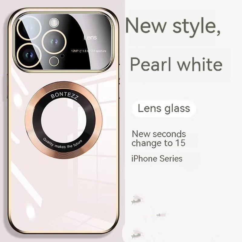 Apple 14 Phone Case Seconds To 15 Large Windows Baked Porcelain Without Logo Magnetic Suction Simple High photo 6