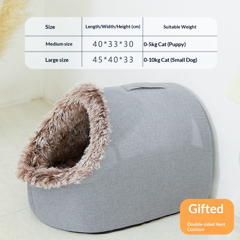 Cat Bed, Thickened And Warm For Winter, Enclosed Pet Bed, Portable For Small Dogs, Amazon Cross-Border Pet Supplies photo 8