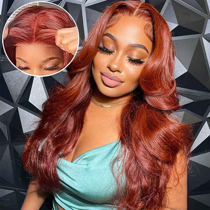 4x6 Lace Human Hair Wig Reddish-Brown Body Wave, Density, 10 Inches photo 5