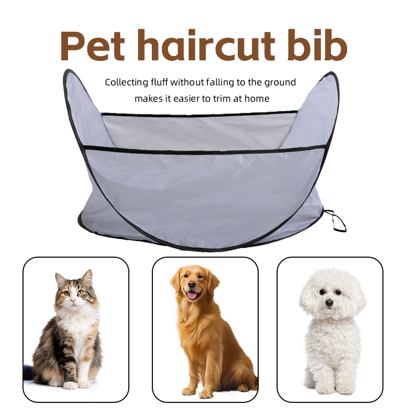 Pet Haircut Bib Foldable Pet Grooming Catcher For Dog Cat Hair Collecting Apron For Home Grooming photo 1