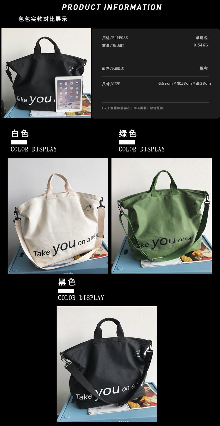 Vintage Canvas Bag Travel Bag Carry-On Luggage Large Capacity Canvas Storage Bag Portable Business Handbag - Black photo 8