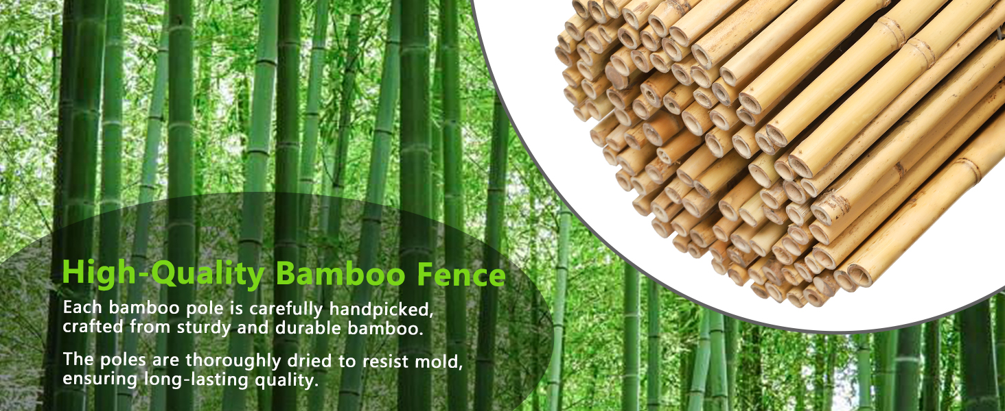 Natural Bamboo Fence Roll 4FT X 6FT , Outside Bamboo Privacy Fencing, Natural Privacy Screen Panels For Garden, Outdoor Self-pickup Only photo 5