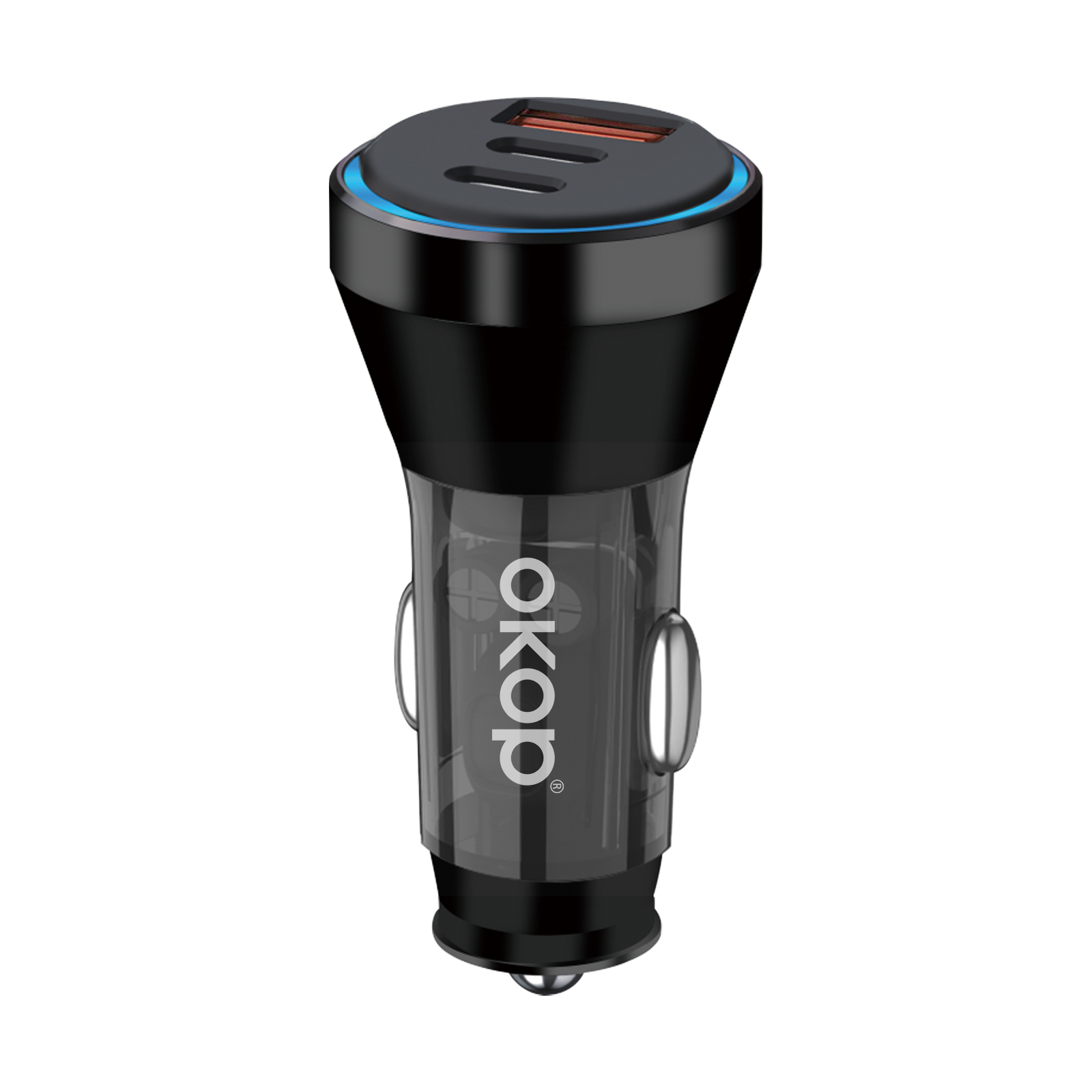 KP-C105 Best-selling Multi-port Car Charger USB Type-C With Super-fast Charging And MP3 Player Function In Stock photo 8