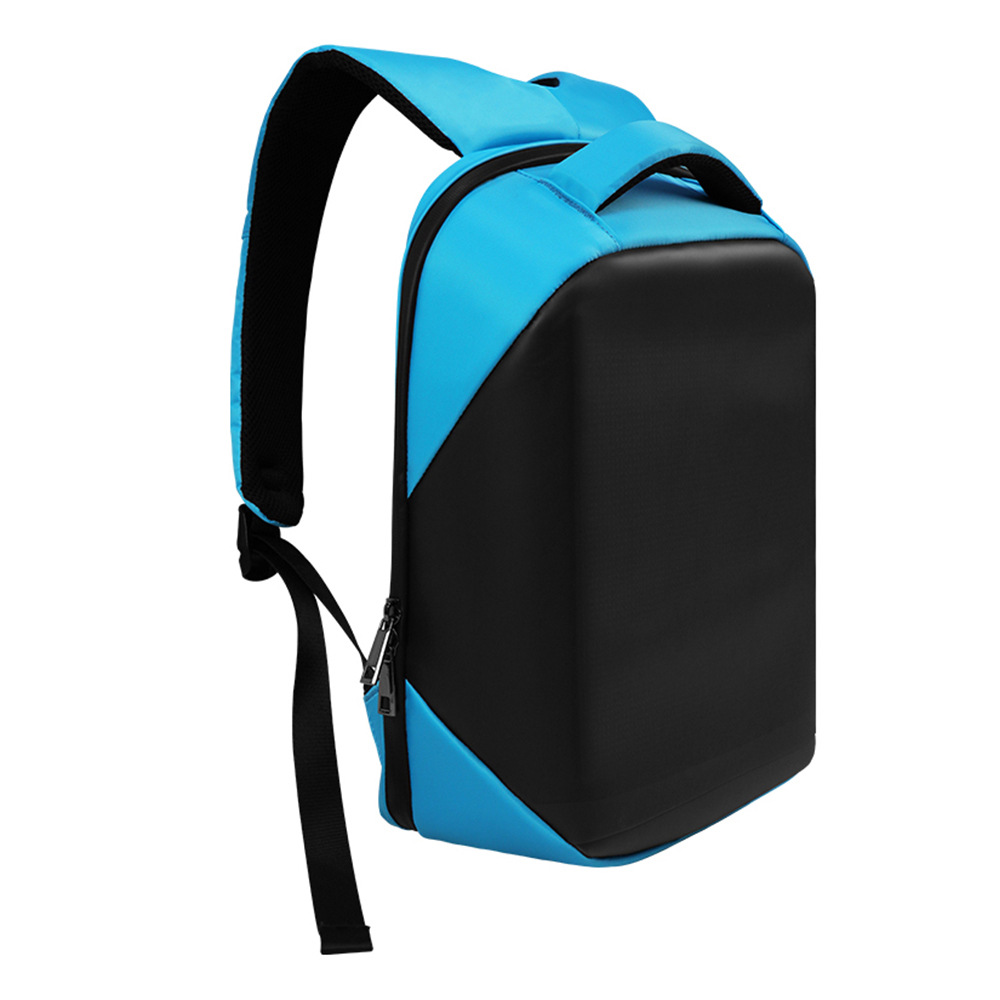 Regular LED Backpack Cycling Double Shoulder Bag DIY Text Animation Polyester Material Hot Sale - Blue WiFi photo 1