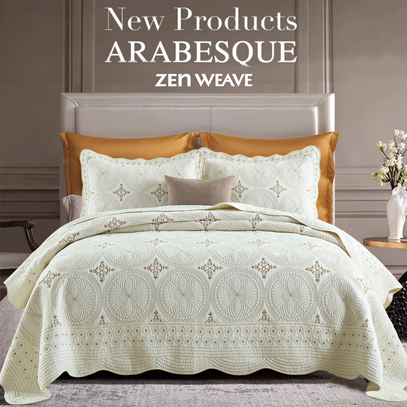 Quilted Bedspread Set  Cotton Filled Whole Sheet Quilting Skin-Friendly Soft Breathable Non-Slip Anti-Wrinkle No Static Electricity All-Season Lightweight Bedding No Clumping Pre-Shrunk Envelope photo 1