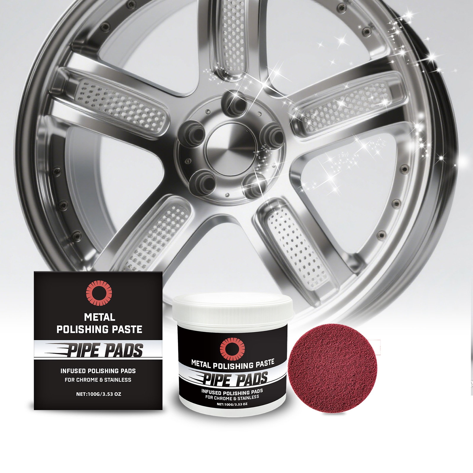 Metal Polishing Care Kit 1 00g Bottle-1 Sponge Pad 1Box photo 3
