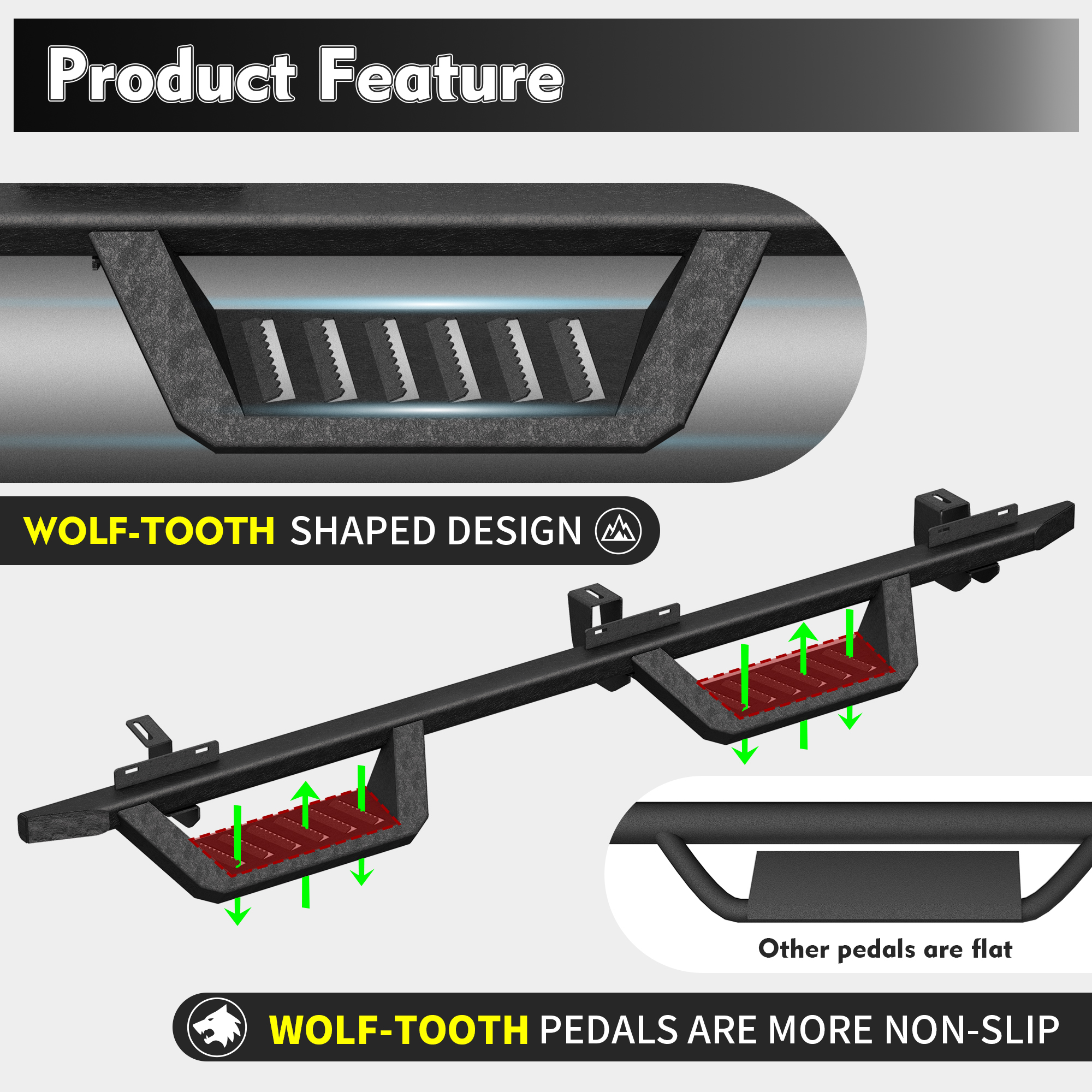 Bars Running Boards Compatible With Wrangler JK 4 Doors photo 7