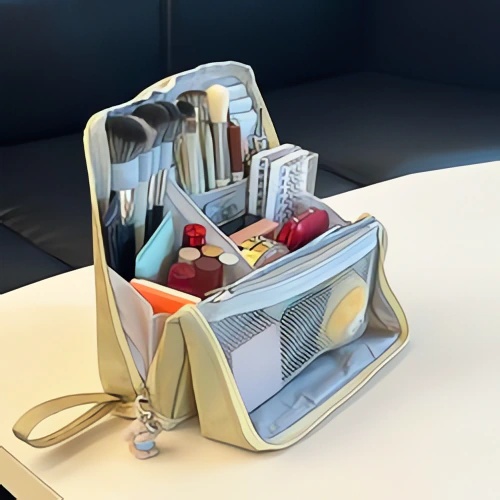 Vertical Cosmetic Bag Magnetic Vertical Large-capacity Portable Travel Cosmetic Toiletry Bag High-value Cosmetic Storage Bag photo 2