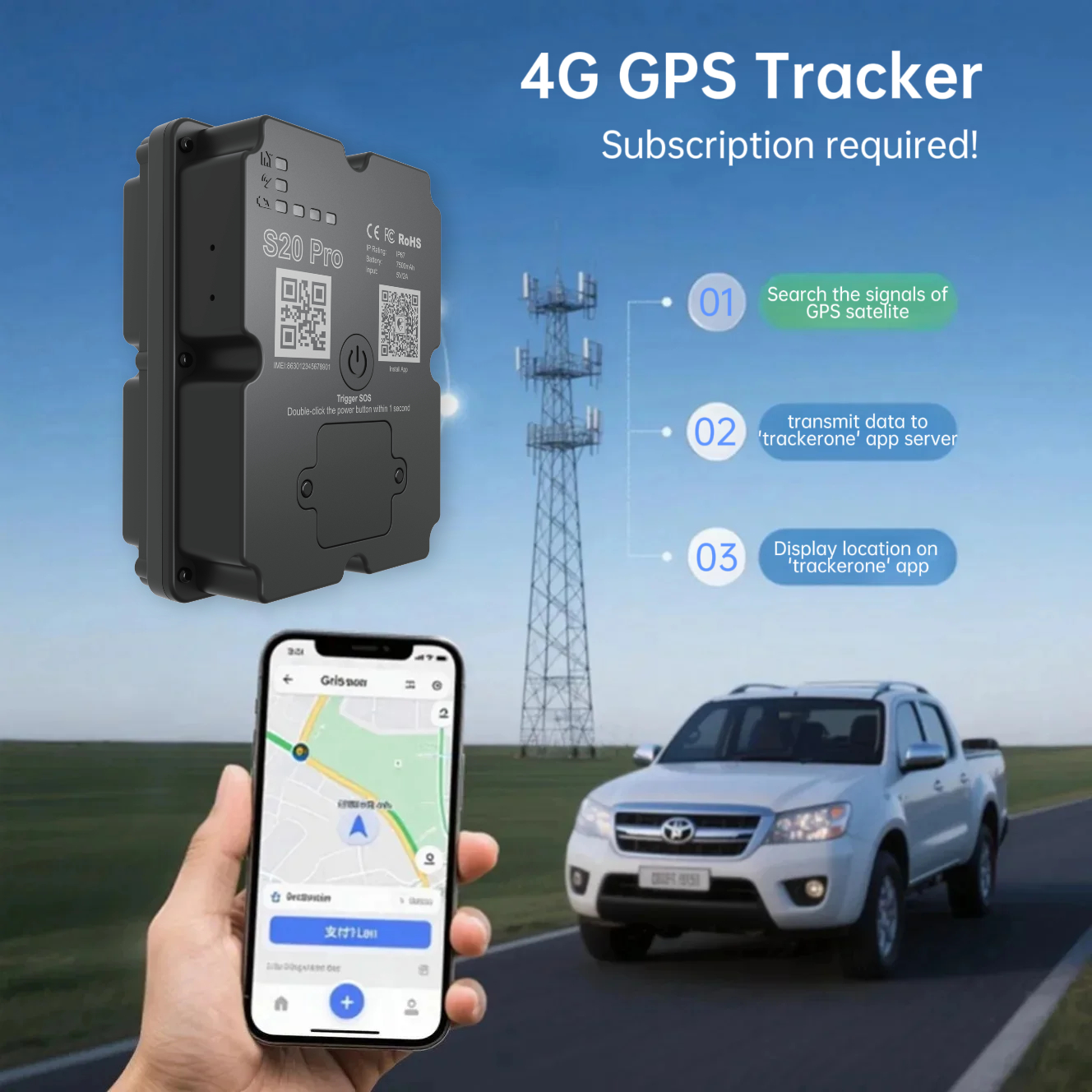 Long Battery 4G GPS Vehicle Tracker - Up To 30 Days Standby, Real-Time Tracking, Magnetic & Waterproof, Subscription Required photo 4