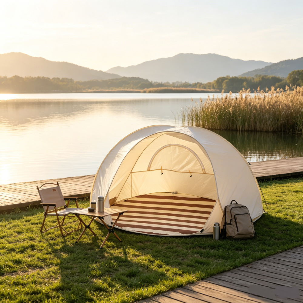 Beach Tent Outdoor Camping Sun Protection Simple Folding Tent Quick-Open Tent For Indoors Outdoors photo 8