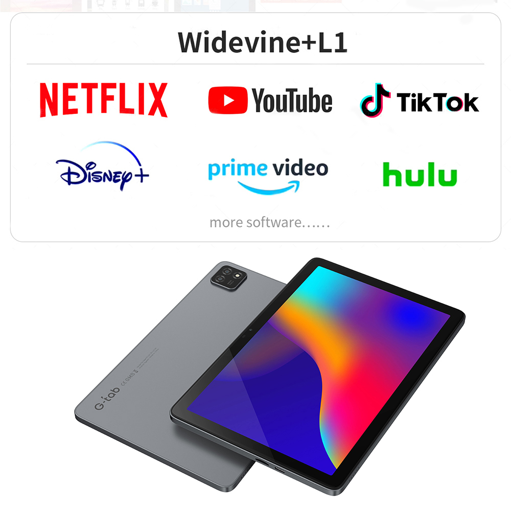 G-tab T9 Rockchip RK3562 Quad Core 3GB 3GB RAM 64GB ROM 10.1 Inch Android 14 Tablet PC  Grey photo 6