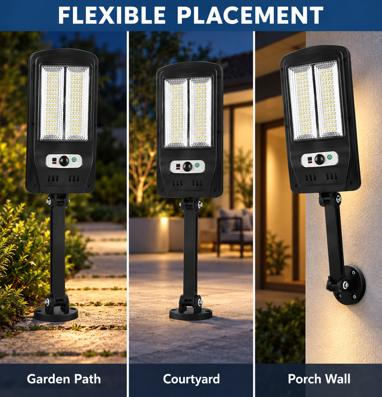 Solar Powered Rechargeable Motion Sensor Waterproof LED Work Light 30W 1500mAh For W755 2 Remote photo 2