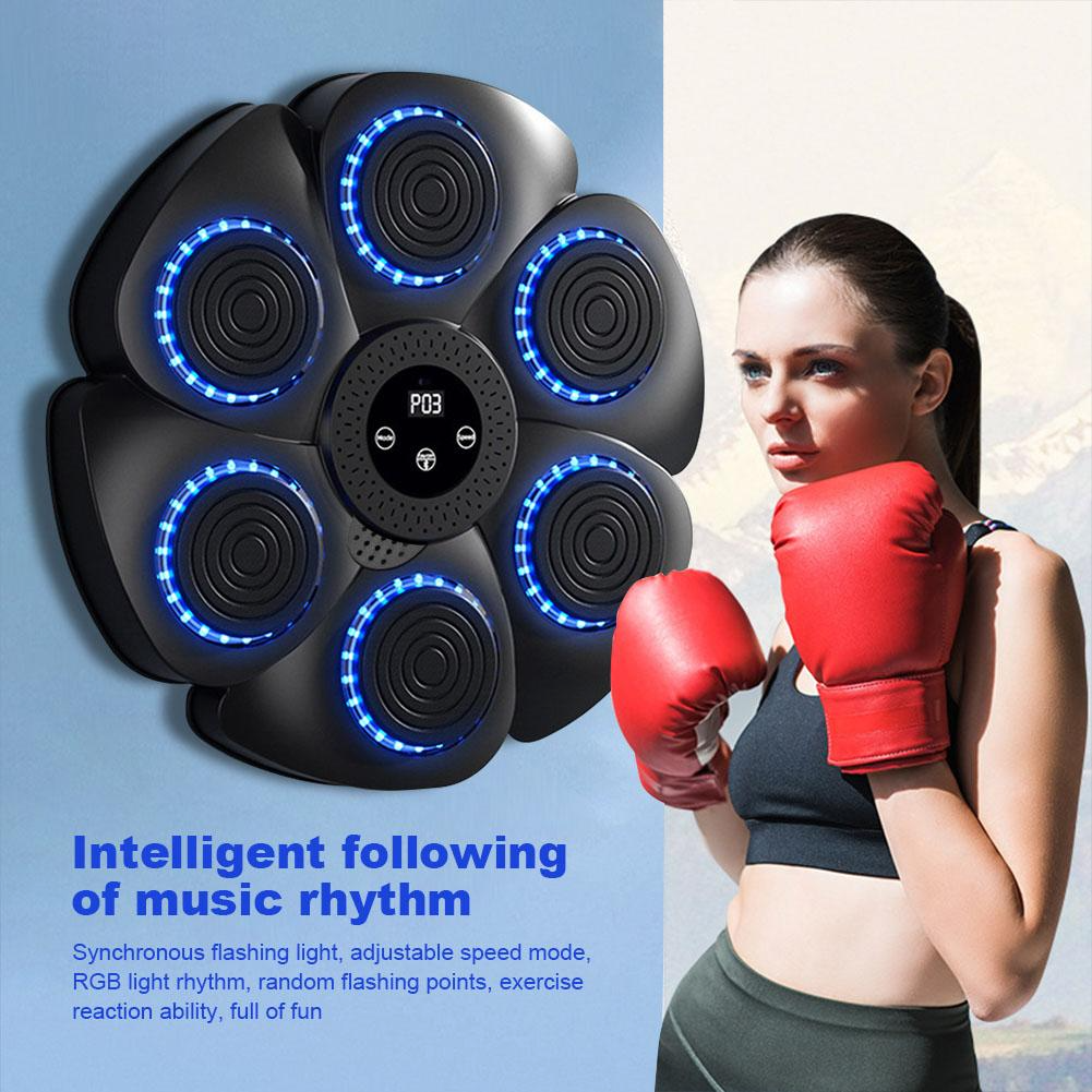 Unisex Smart Bluetooth Music Boxing Machine  Wall Mount Punch Trainer With Shockabsorb Foam RGB Targets  Built-In Speaker Digital Counter Adjustable Speed Easy Installation Magic Tape photo 1