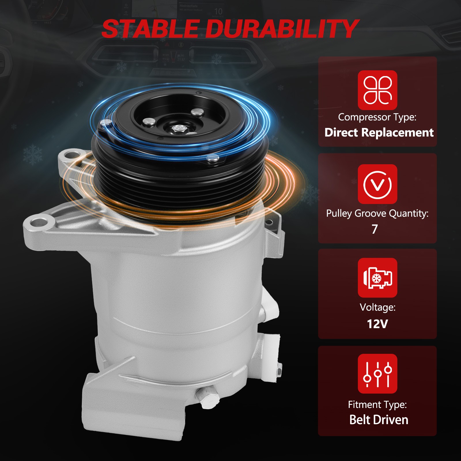 A,C AC Compressor For -Nissan Murano Maxima 3.5L 2009-2014 Air Conditioner 11319C photo 2
