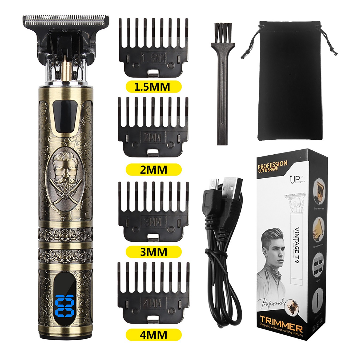Cordless Beard Trimmer Hair Clippers Hair Cutting Barber Shaving Machine For Men photo 1