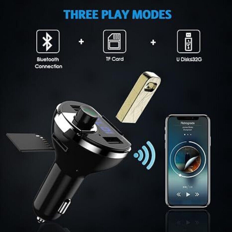 Car Bluetooth T20 Hands-free FM Transmitter MP3 Player Phone Charger photo 4
