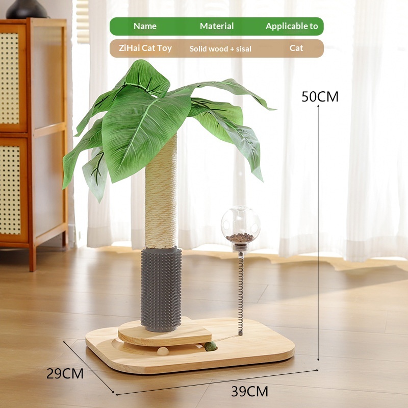 Cat Climbing Frame With Solid Wood Scratching Board, Durable Scratch-Resistant Cat Teaser Stick, Not Easy To Shed Debris, Cat Toy, Pet Supplies, Cross-Border Hot Seller photo 6