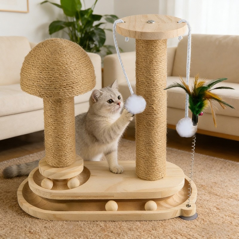 Large Cat Tree Scratching Post Pet Climbing Tower Post Kitten Activity Centre photo 1