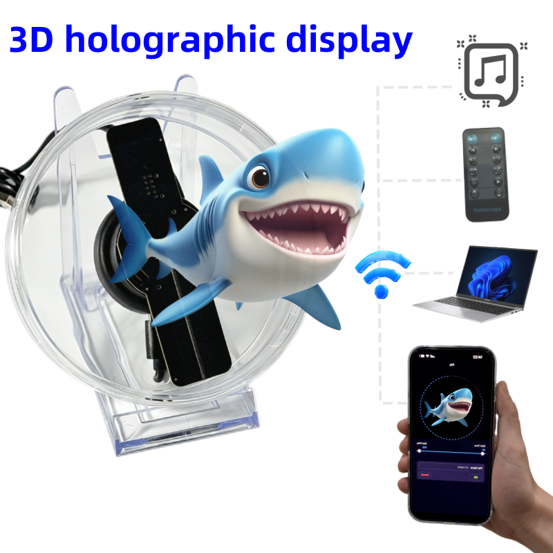 Wiilala Holographic Display Stand 12&20&30cm Naked-eye 3D Holographic Fan Advertising Machine Stereoscopic Floating Light Aerial Projector Gift Light Shopping Mall Home photo 7