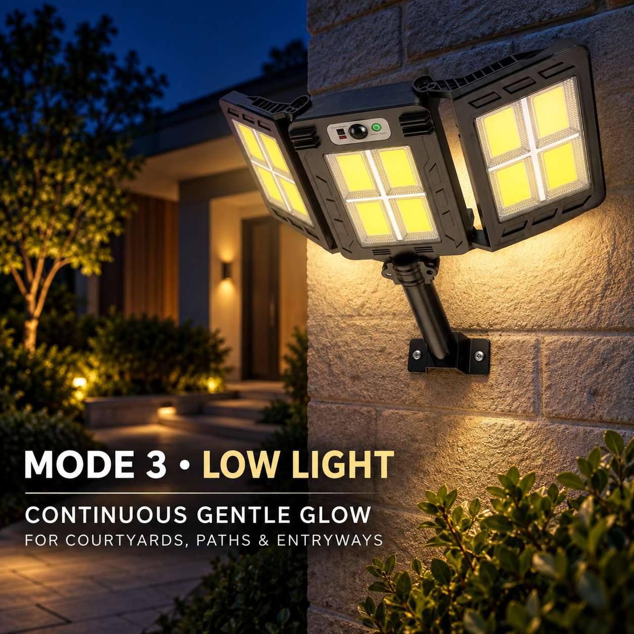 Solar Powered Rechargeable Motion Sensor COB LED Work Light 3000mAh For Auto W786 4 Battery photo 8