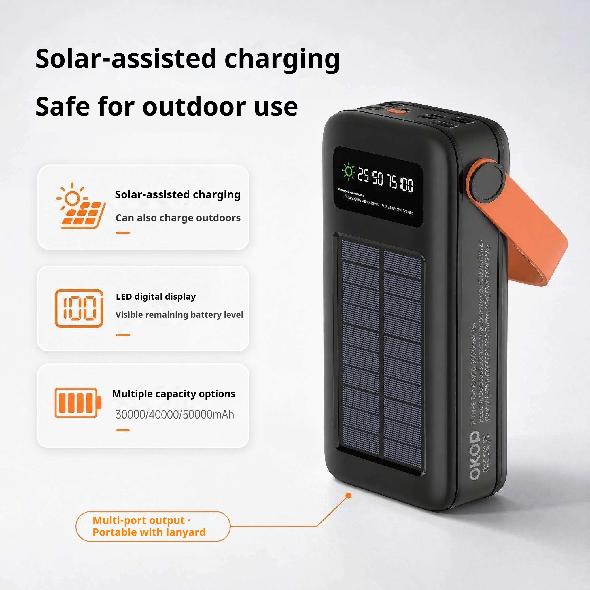 KP-723 Best-selling 50,000mAh High-Capacity Portable Power Bank With Handle And Digital Battery Display Factory Direct Shipping photo 3