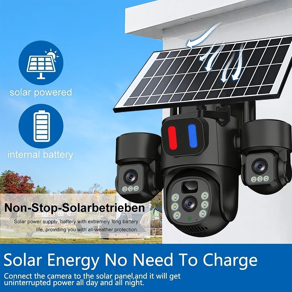 3-in-1 Wireless Solar Camera 360  Waterproof Durable Outdoor Energy Saving WIFI photo 2