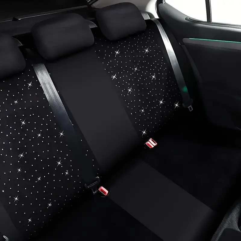 5-Seat Car Seat Cover, Classic And Timeless Design, Thin 2mm Thickness, Suitable For All Seasons Rhinestone Seat Cover photo 4