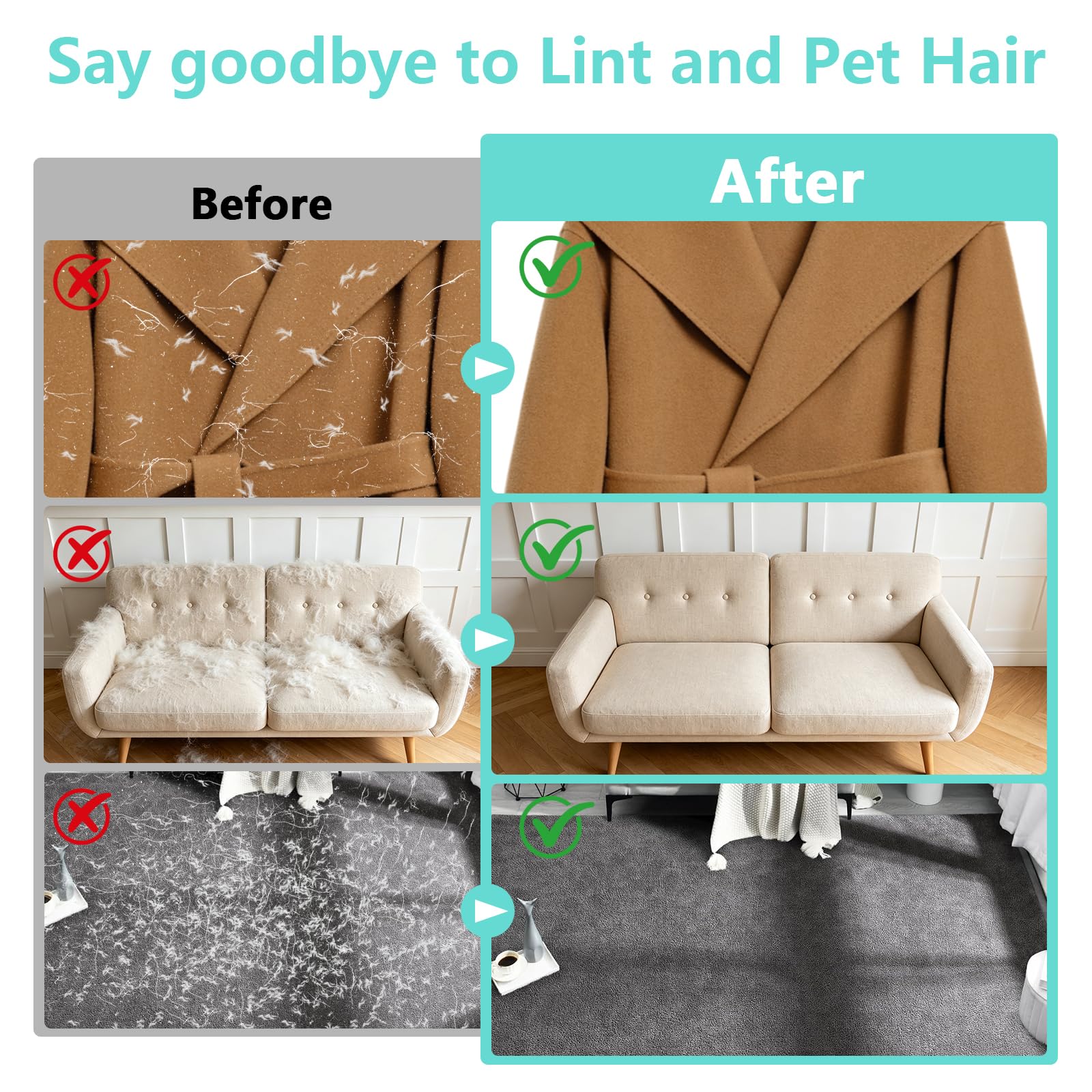 1pc New Upgrade Pet Hair Removal Glove For Dogs & Cats, Electrostatic Reusable Magic Brush Removal Glove, Washable Pet Hair Remover Tool For Clothing, Sofa, Rug, Auto Interior photo 5
