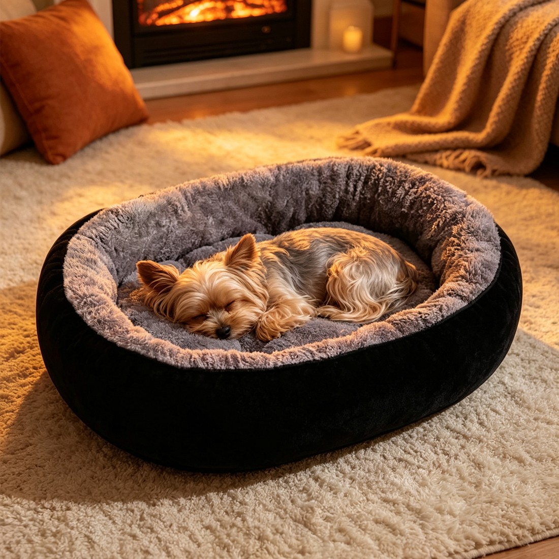Dog Bed Cat Beds Soft Washable Fleece Puppy Cushion Warm Pet Basket Large Dog photo 1