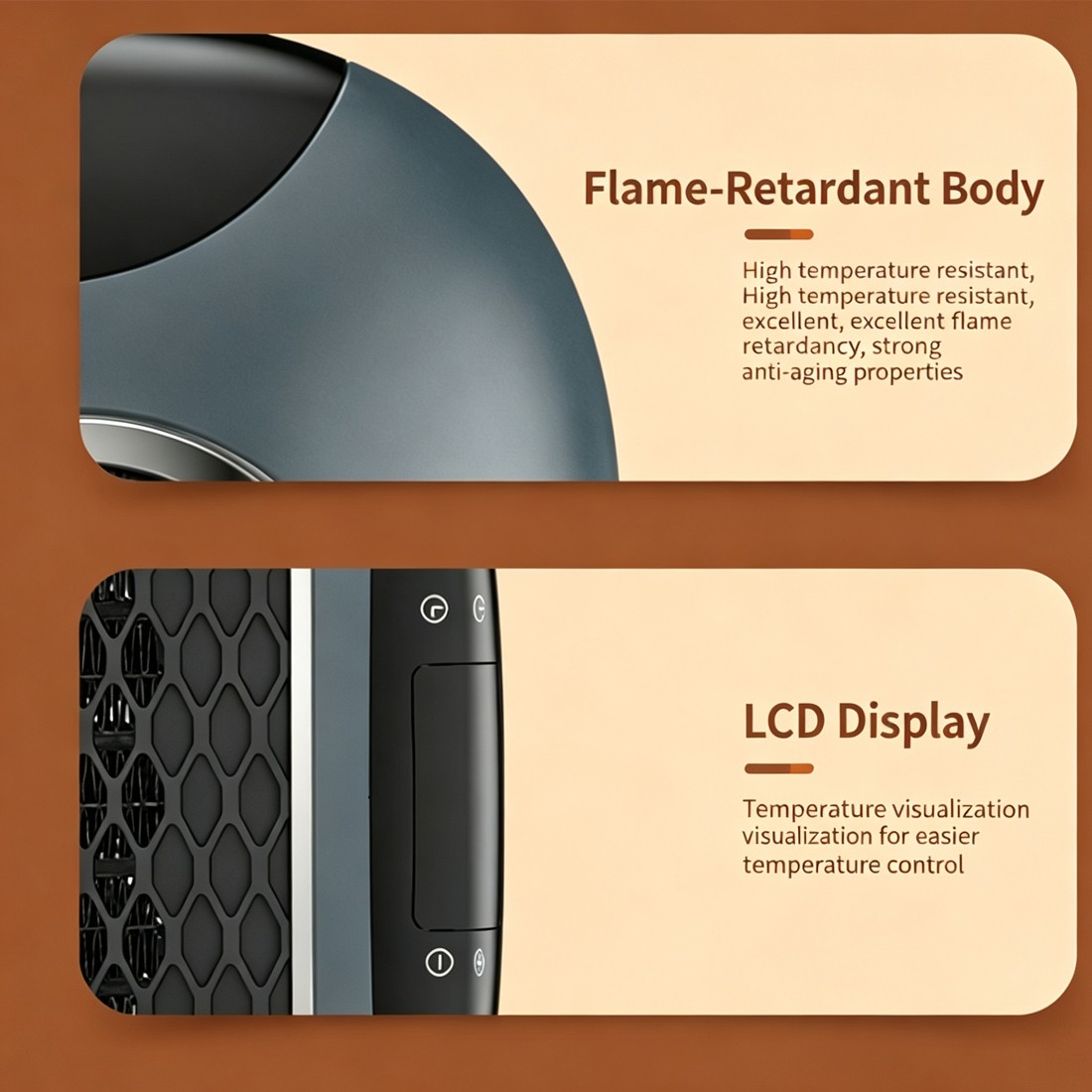 800W Electric Space Heater Low Energy Ceramic Fast Heating Fan Heater Portable photo 8