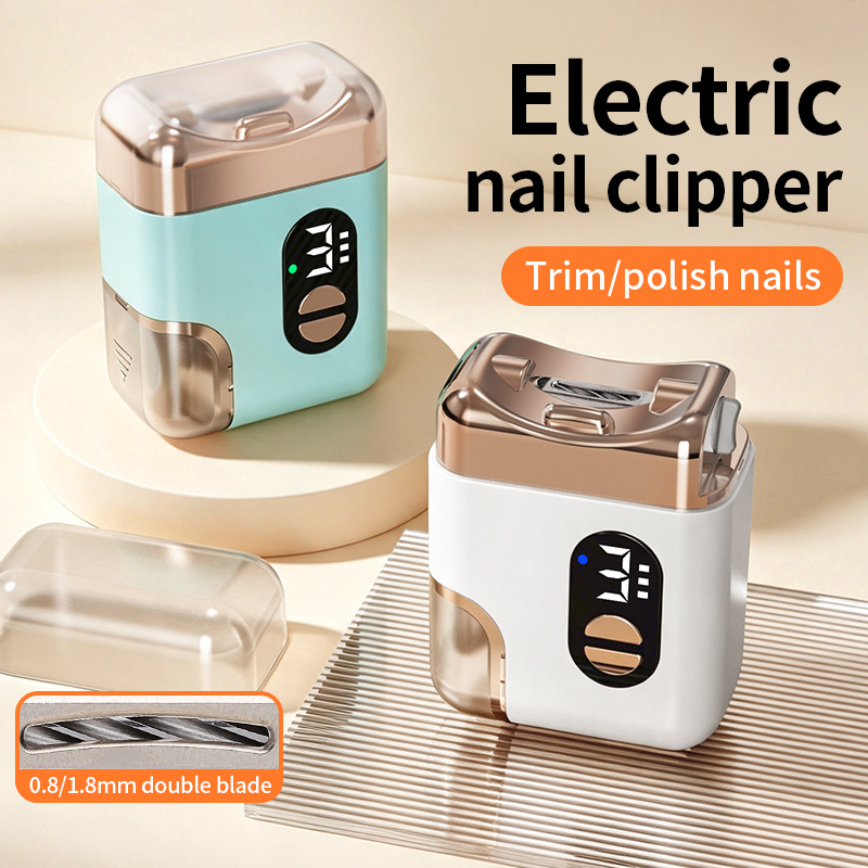 Electric Nail Clipper With LED Light, Portable Rechargeable Dual-Blade Nail Trimmer & Grinder For Elderly, Kids & Home Use photo 1