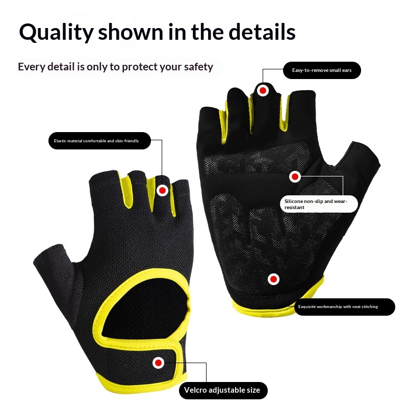 Half-Finger Gloves For Men And Women, Summer Thin Breathable Non-Slip Wear-Resistant Shock-Absorbing For Cycling, Outdoor Fitness, Sports, Anti-Callus Cycling photo 5