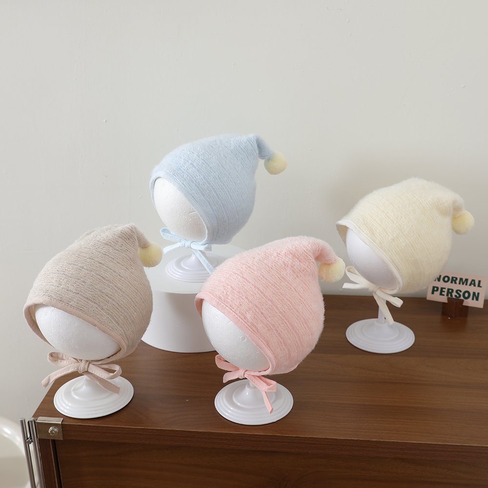 Winter And Autumn Plush Baby Wool Ball Knitted Hat, Soft And Skin-friendly, With Ear Straps For Protection, Suitable For Outdoor Warmth Preservation photo 1