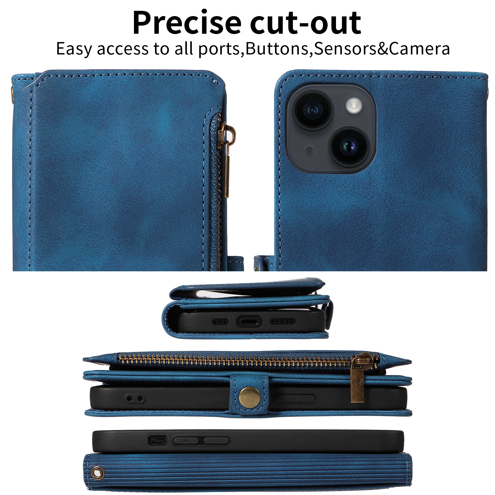 Wallet Flip Zipper Phone Leather Case photo 5